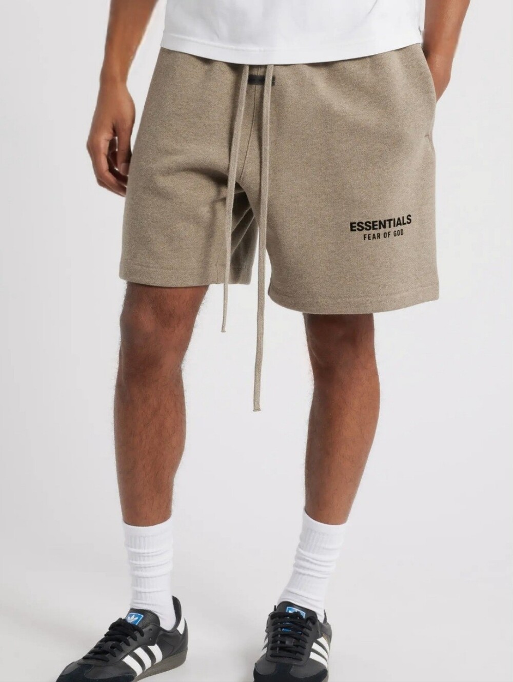 Fear Of God Essentials Sweat Soccer Fleece shorts Dark Oatmeal